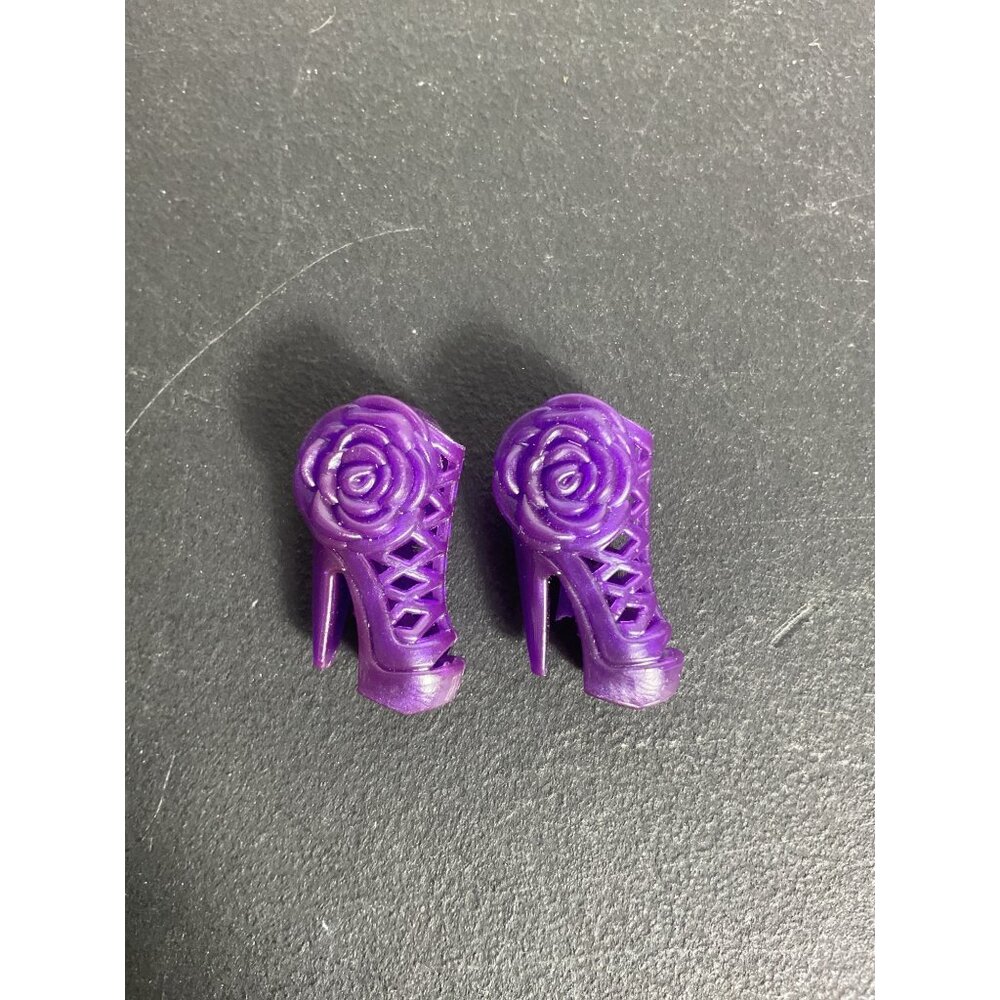 Barbie Purple High Heel Shoes With Rose Design